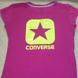 Pink and yellow converse shirt